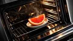 Metti una fetta di pompelmo nel forno spento e dici addio agli odori di pesce e fritto