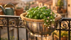 Come trasformare uno scolapasta in fioriera da balcone con drenaggio perfetto