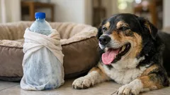 Bottiglia ghiacciata vicino alla cuccia: il trucco semplice per far dormire meglio il cane col caldo