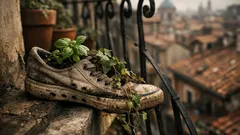 Come trasformare una scarpa vecchia in un vaso da balcone (senza far marcire le radici)